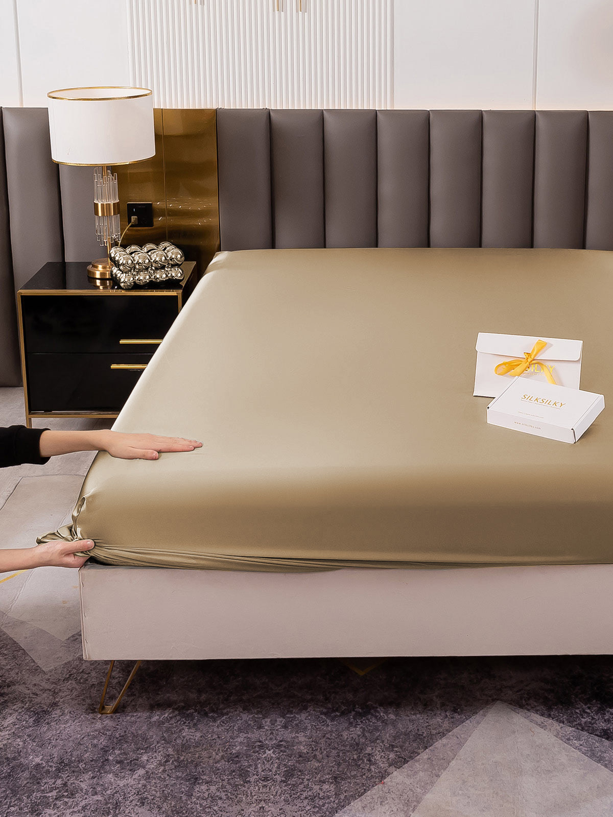 [Beige] SilkSilky-DE 19Momme Sheet 005