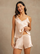 [Rosa] SilkSilky-DE Sleeveless V Neck Camisole-Set 003