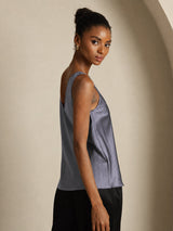 [Dunkelgrau] SilkSilky-DE Sleeveless V Neck Cami Top 005