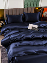 [Dunkelblau] SilkSilky-DE 25Momme Reine Seide Bedding Set 004