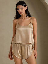 [Champagner Gold] SilkSilky-DE Spaghetti Strap Camisole-Set 007