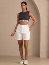 [Grau] SilkSilky-DE Sleeveless Crew Neck Cami Top 007