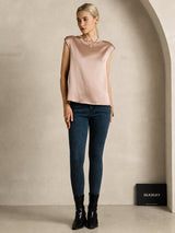 [Toskana] SilkSilky-DE Cap Sleeve Round Neck T-Shirt 005