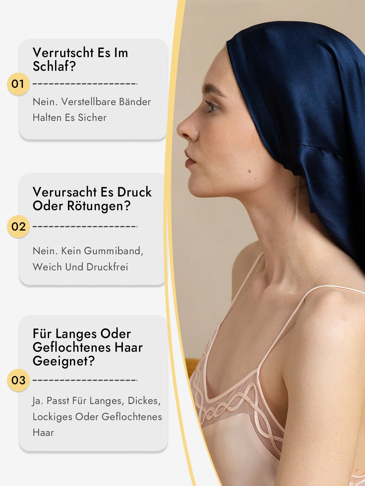 [Dunkelblau] SilkSilky-DE Schlafmützen 008