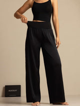 [Schwarz] SilkSilky-DE 19Momme Seide Womens Pants 001