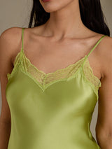 [Mintgrün] SilkSilky-DE Sleeveless Sweetheart Neck Nachthemden 004