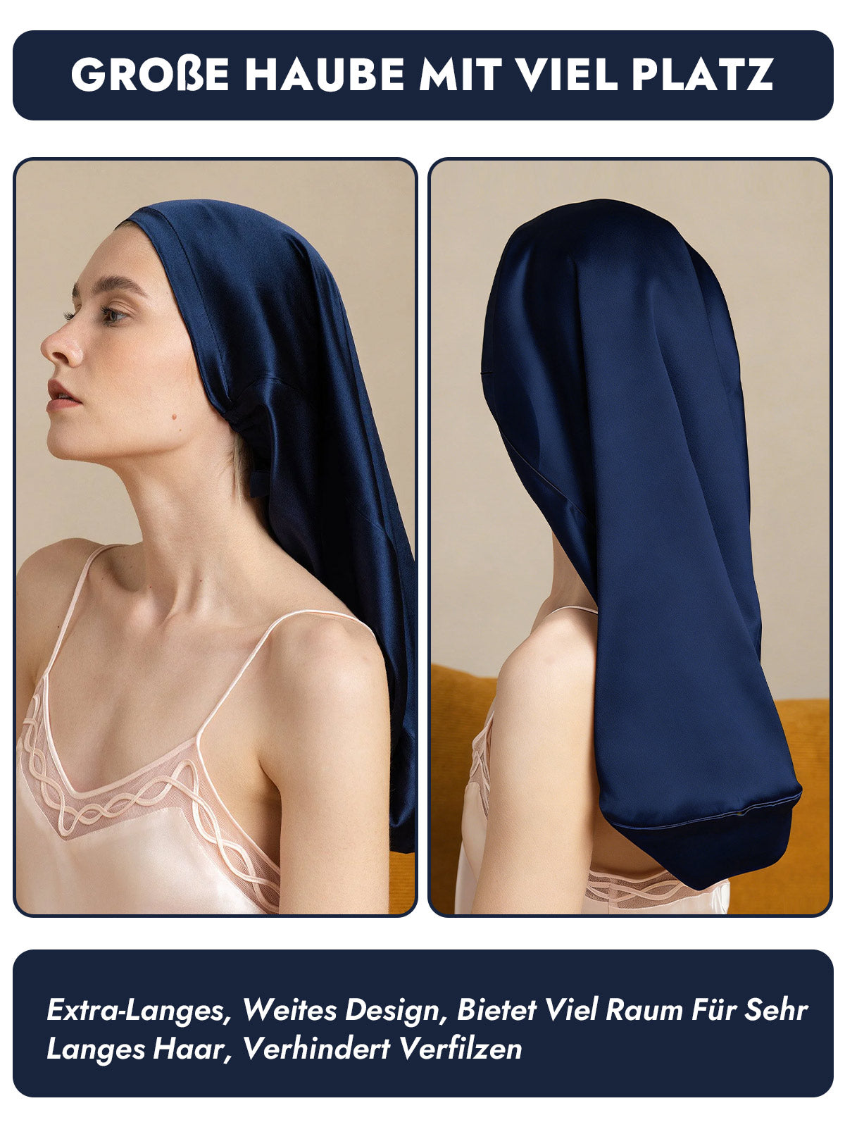 [Dunkelblau] SilkSilky-DE Schlafmützen 003