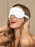 SilkSilky-DE 19Momme Reine Seide Eye Mask Weiß 004