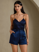 [Dunkelblau] SilkSilky-DE Damen Shorts 006