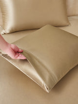 [Beige+Khaki] SilkSilky-DE Bettwäsche Sets 005