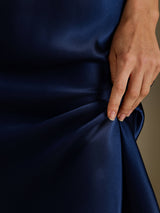 [Dunkelblau] SilkSilky-DE Sleeveless V Neck Nachthemden 007
