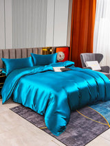 [König Blau] SilkSilky-DE 22Momme Reine Seide Bedding Set 005,