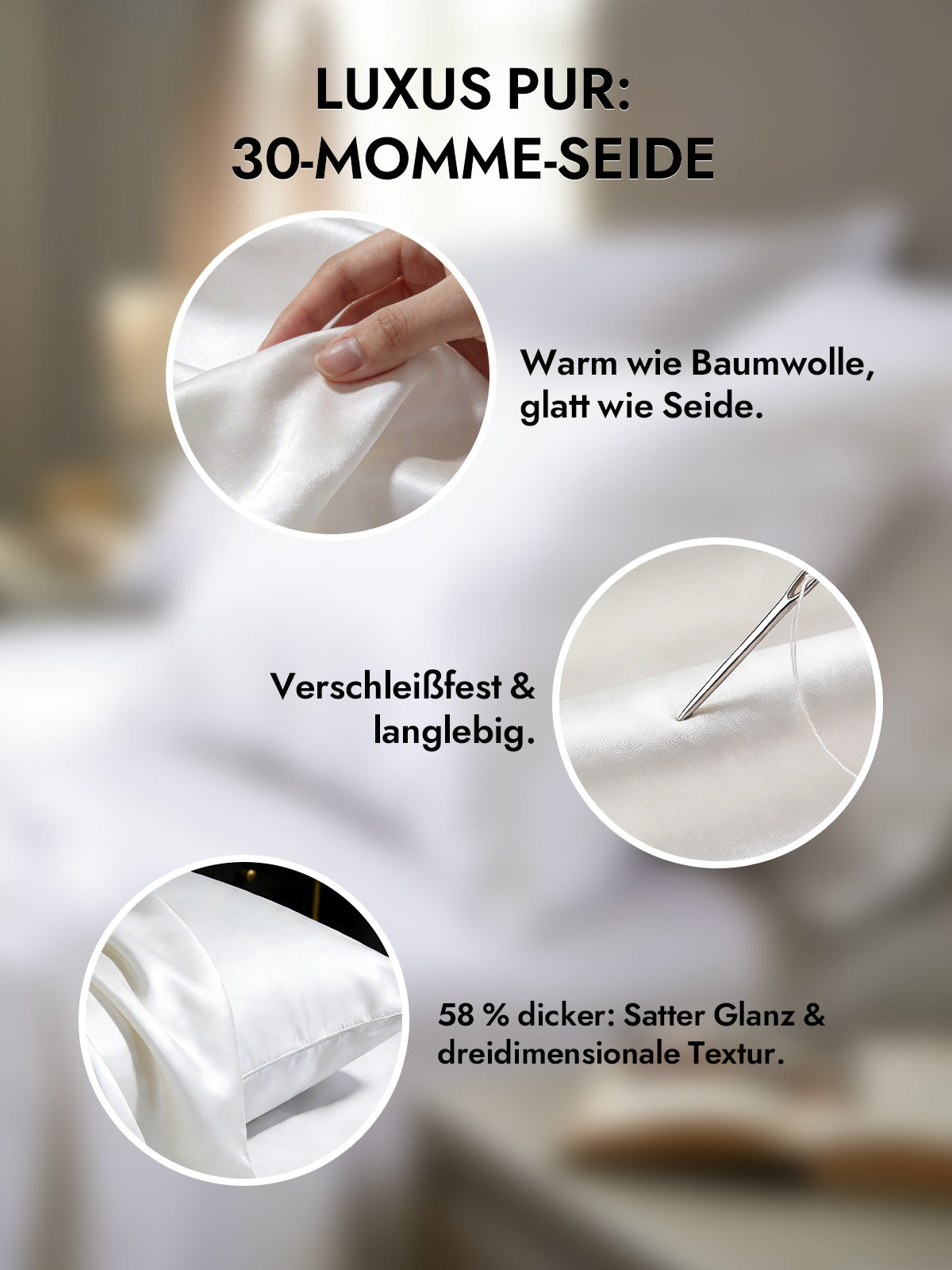 [Weiß] SilkSilky-DE 30Momme Kissenbezüge 002