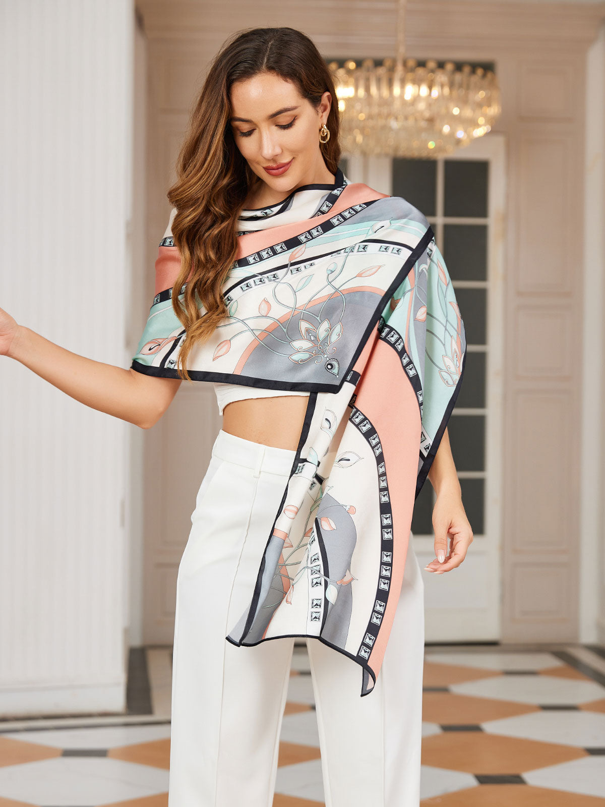 [P030] SilkSilky-DE Reine Seide Scarf 001,