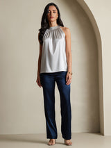 [Hellgrau] SilkSilky-DE Sleeveless Halter T-Shirt 006