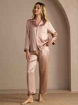 [Toskana] SilkSilky-DE Long Sleeve Notch-Kragen Damen Pyjamas 003