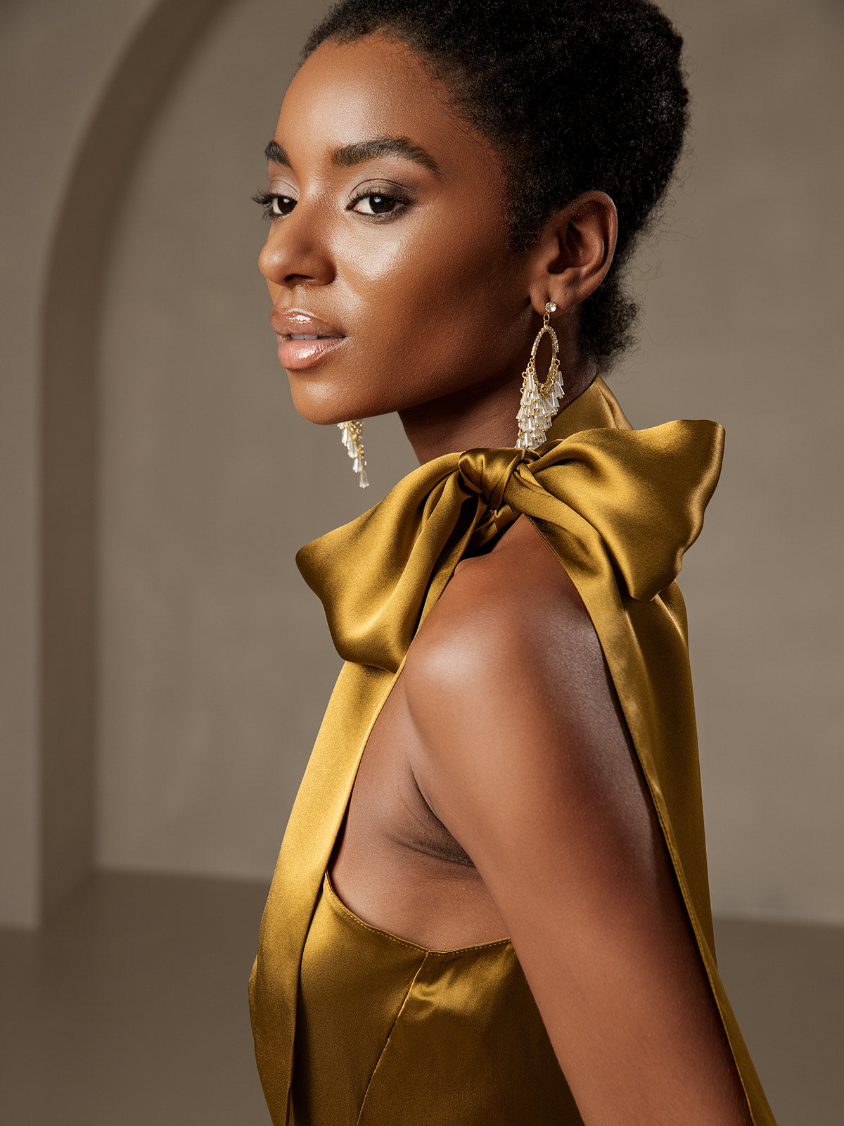 [Braun] SilkSilky-DE 19Momme Ärmellos Kleider 008