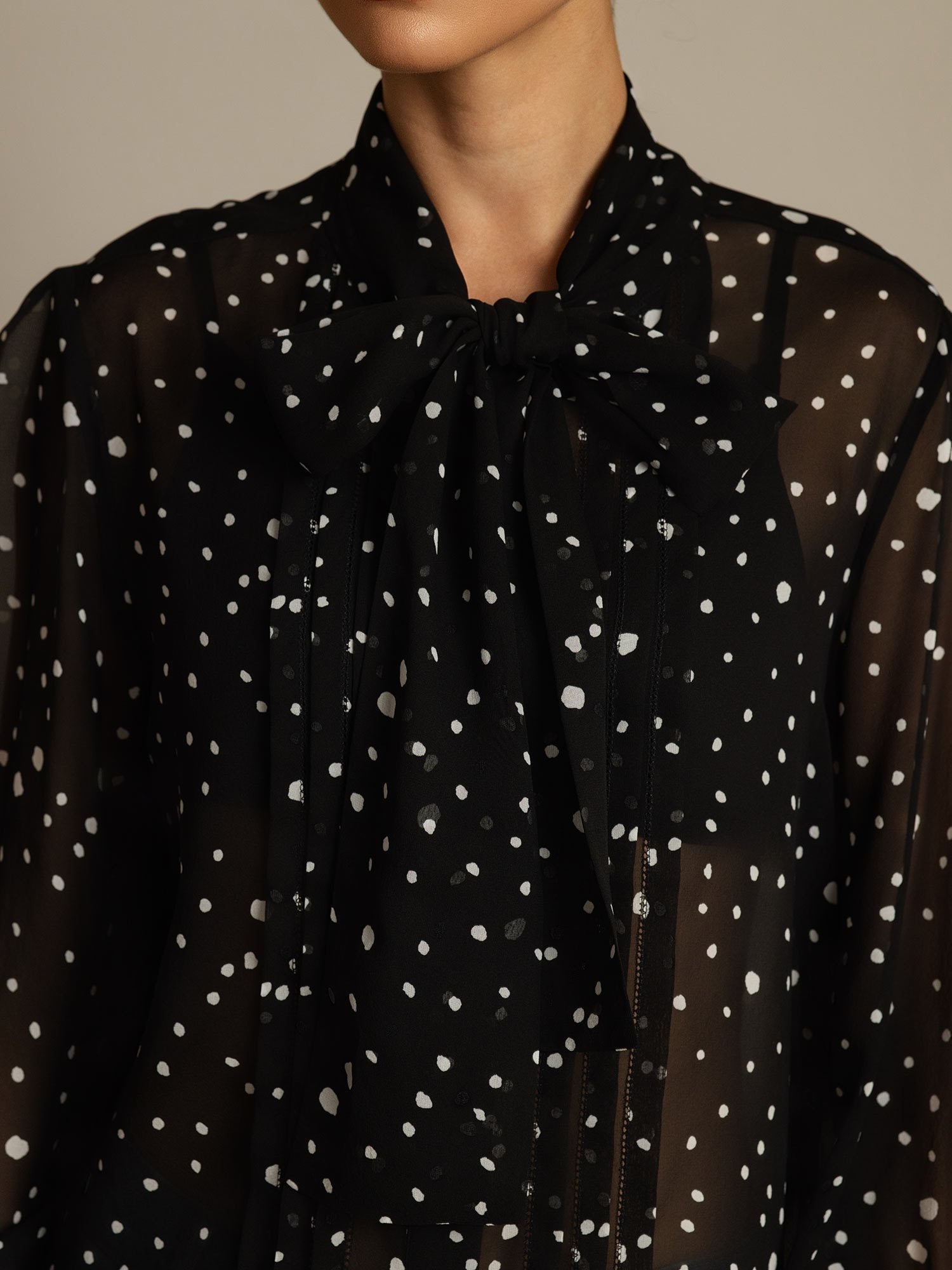 [Punktmuster] SilkSilky-DE Reine Seide Womens Shirt 004