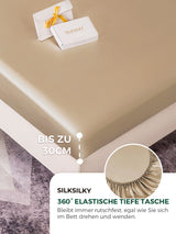 [Beige] SilkSilky-DE 22Momme Reine Seide Bedding Set 004,