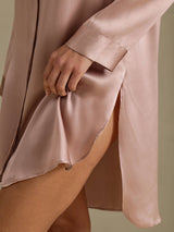 [Toskana] SilkSilky-DE Long Sleeve Lapel Collar Schlafhemd 005