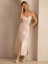 [Rosa] SilkSilky-DE Sleeveless V Neck Kleider 006