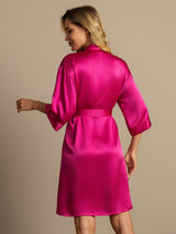 [Rosarot] SilkSilky-DE 3/4 Sleeve Damen Morgenmantel 002