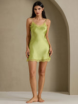 [Mintgrün] SilkSilky-DE Sleeveless Sweetheart Neck Nachthemden 009
