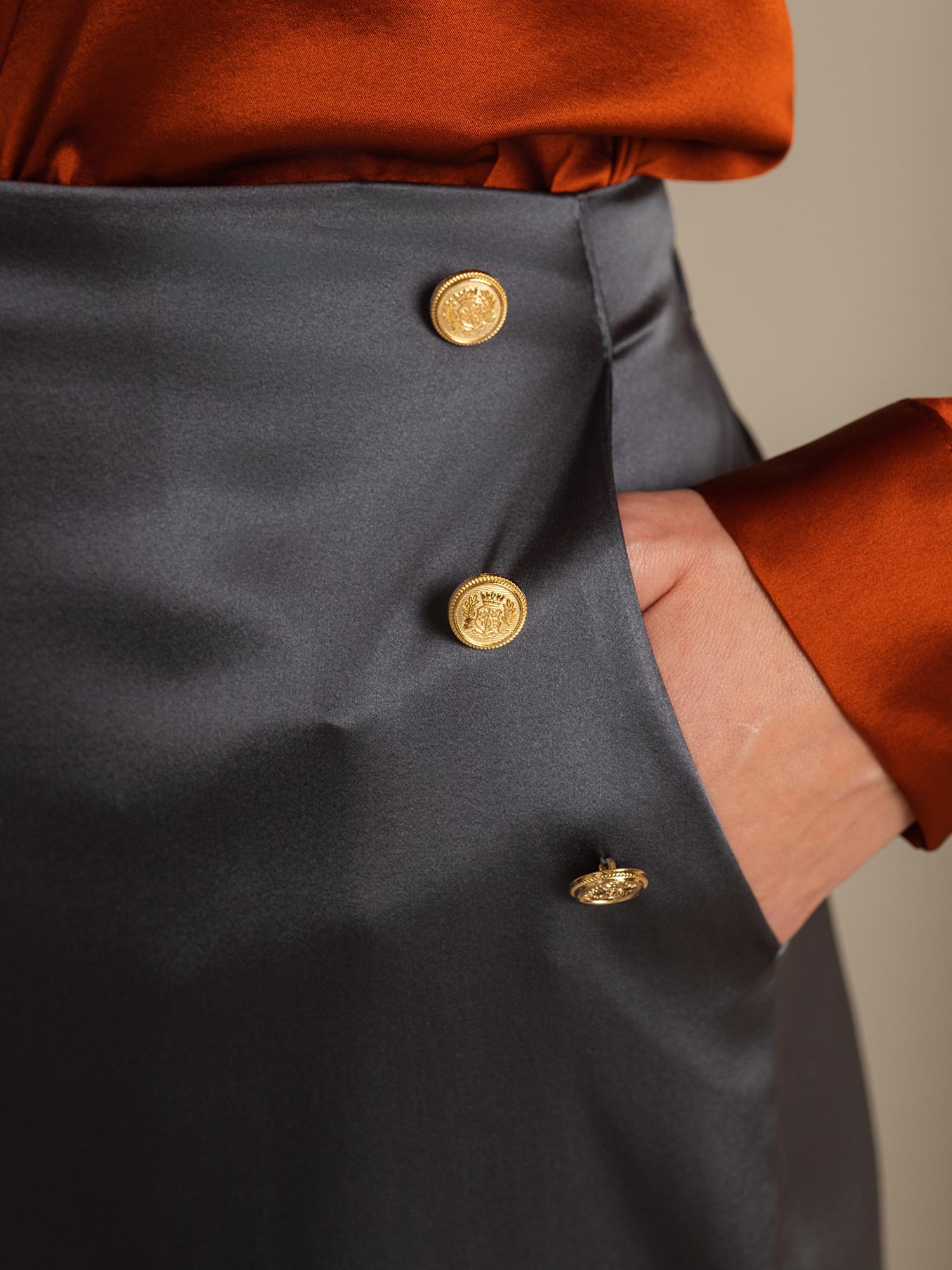 [Dunkelgrau] SilkSilky-DE 19Momme Seide Womens Pants 004,