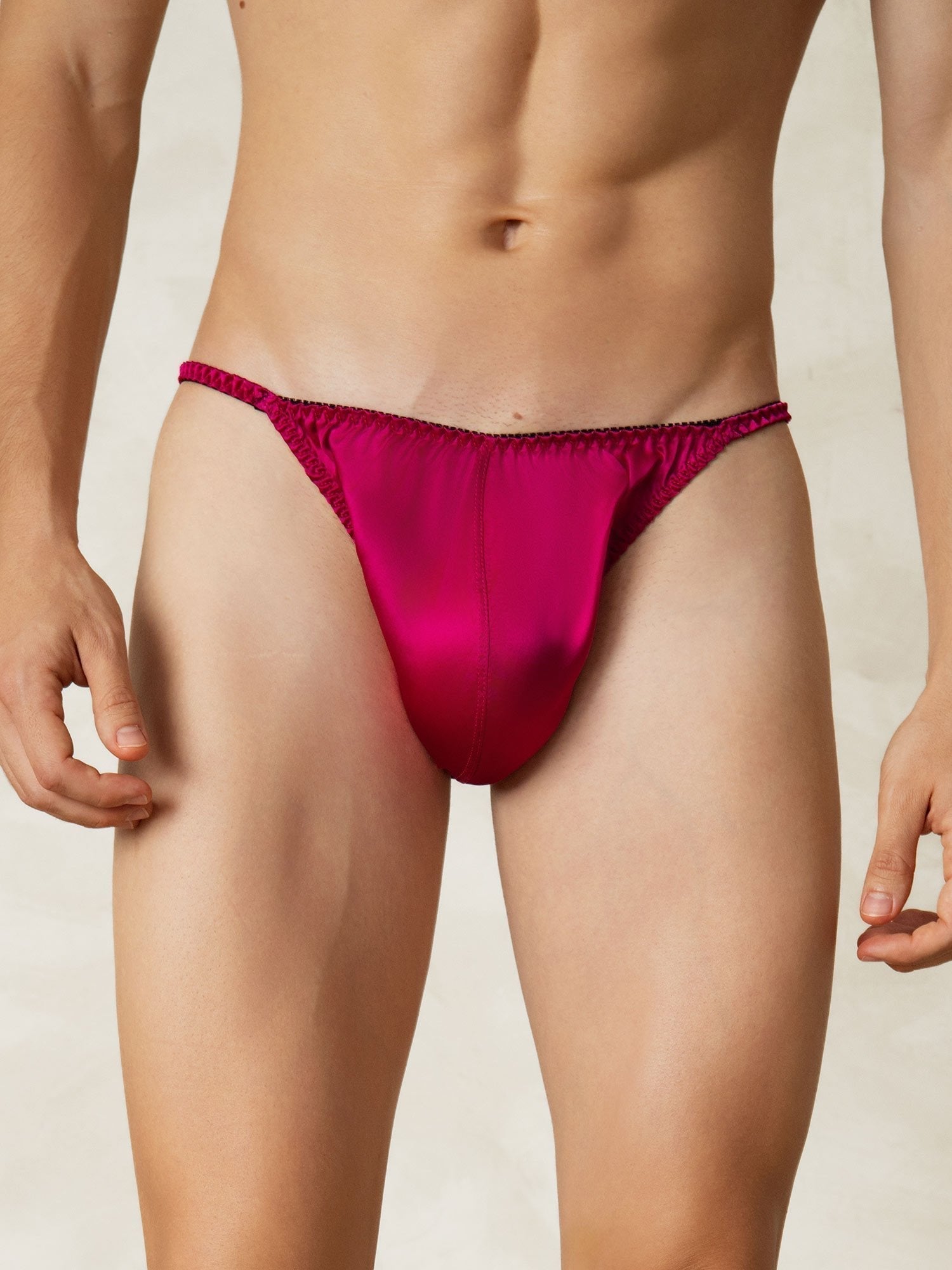 [Fuchsie] SilkSilky-DE Reine Seide Mens Underwear 004,