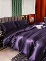 [Dunkelviolett] SilkSilky-DE 22Momme Reine Seide Bedding Set 006,