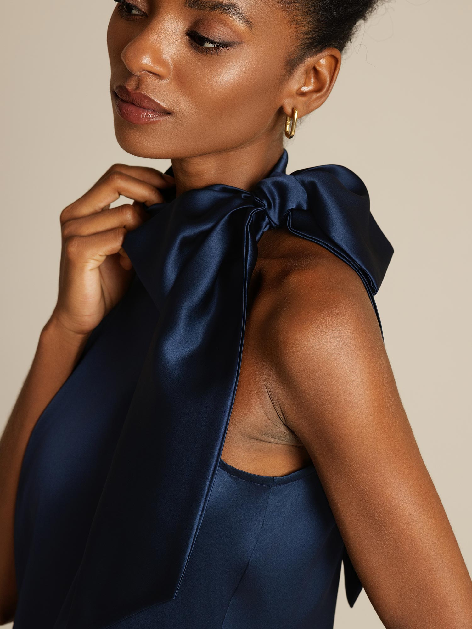 [Dunkelblau] SilkSilky-DE 19Momme Ärmellos Kleider 004