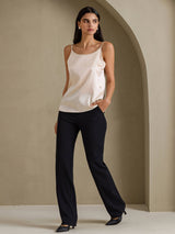 [Beige] SilkSilky-DE Spaghetti Strap Cami Top 006