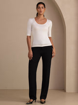 [Weiß] SilkSilky-DE Half Sleeve T-Shirt 007