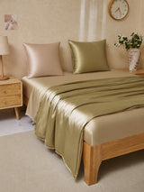 [Beige+Khaki] SilkSilky-DE Bettwäsche Sets 002
