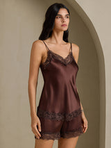 [Braun] SilkSilky-DE Sleeveless V Neck Camisole-Set 001