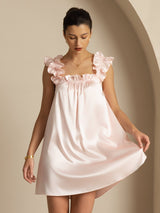 [Rosa] SilkSilky-DE Sleeveless Square Neck Nachthemden 005
