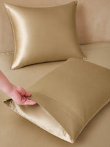[Beige+Khaki] SilkSilky-DE Bettwäsche Sets 003
