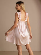[Rosa] SilkSilky-DE Sleeveless Square Neck Nachthemden 002