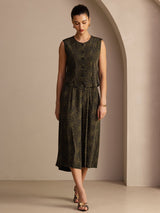 [Kiefern Vintage] SilkSilky-DE Sleeveless Crew Neck Women's Outfit Sets 005