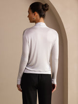 [Grau] SilkSilky-DE Long Sleeve Damenblusen 002