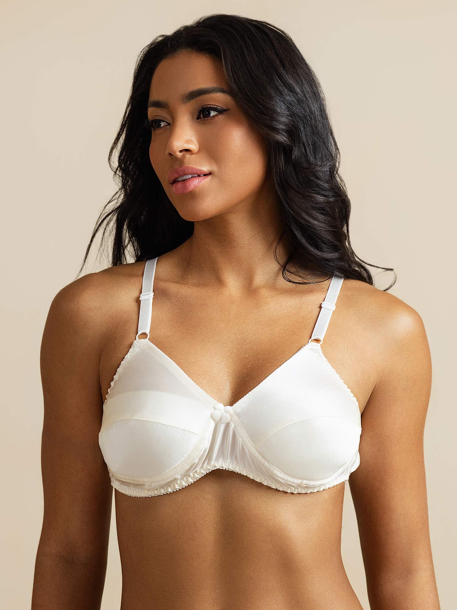 [Weiß] SilkSilky-DE Reine Seide Bra 005,