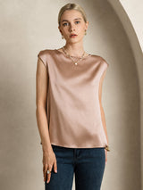[Toskana] SilkSilky-DE Cap Sleeve Round Neck T-Shirt 001