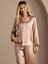 [Toskana] SilkSilky-DE Long Sleeve Notch-Kragen Damen Pyjamas 005