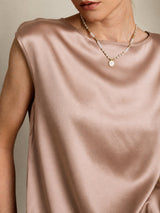 [Toskana] SilkSilky-DE Cap Sleeve Round Neck T-Shirt 004
