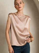 [Toskana] SilkSilky-DE Cap Sleeve Round Neck T-Shirt 003
