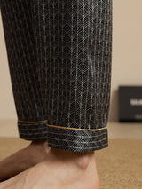 [Schwarzer Ginkgo] SilkSilky-DE Mens Sleep Bottoms 004