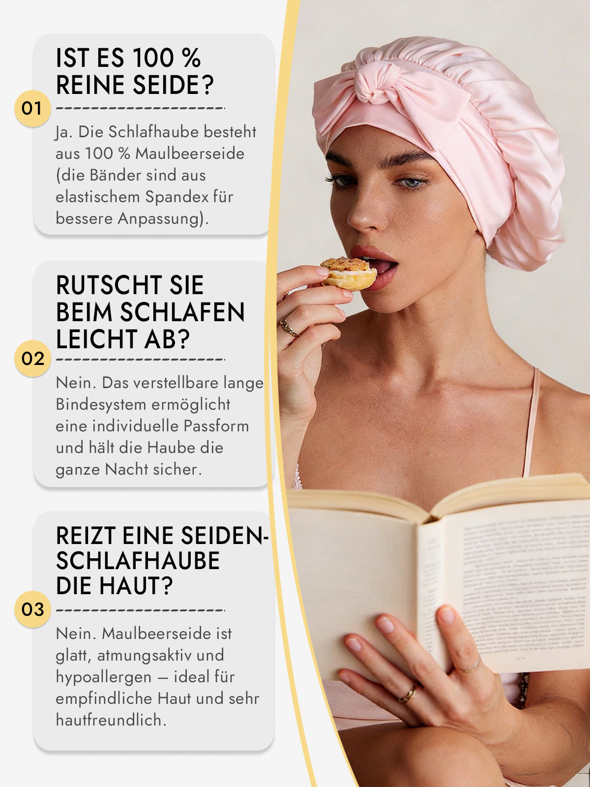 [Hellrosa] SilkSilky-DE Reine Seide Sleep Cap 006