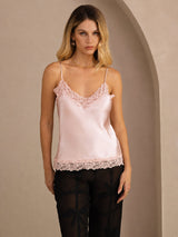 [Rosa] SilkSilky-DE Spaghetti Strap V Neck Cami Top 001