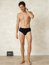 [Schwarz] SilkSilky-DE Reine Seide Mens Underwear 003