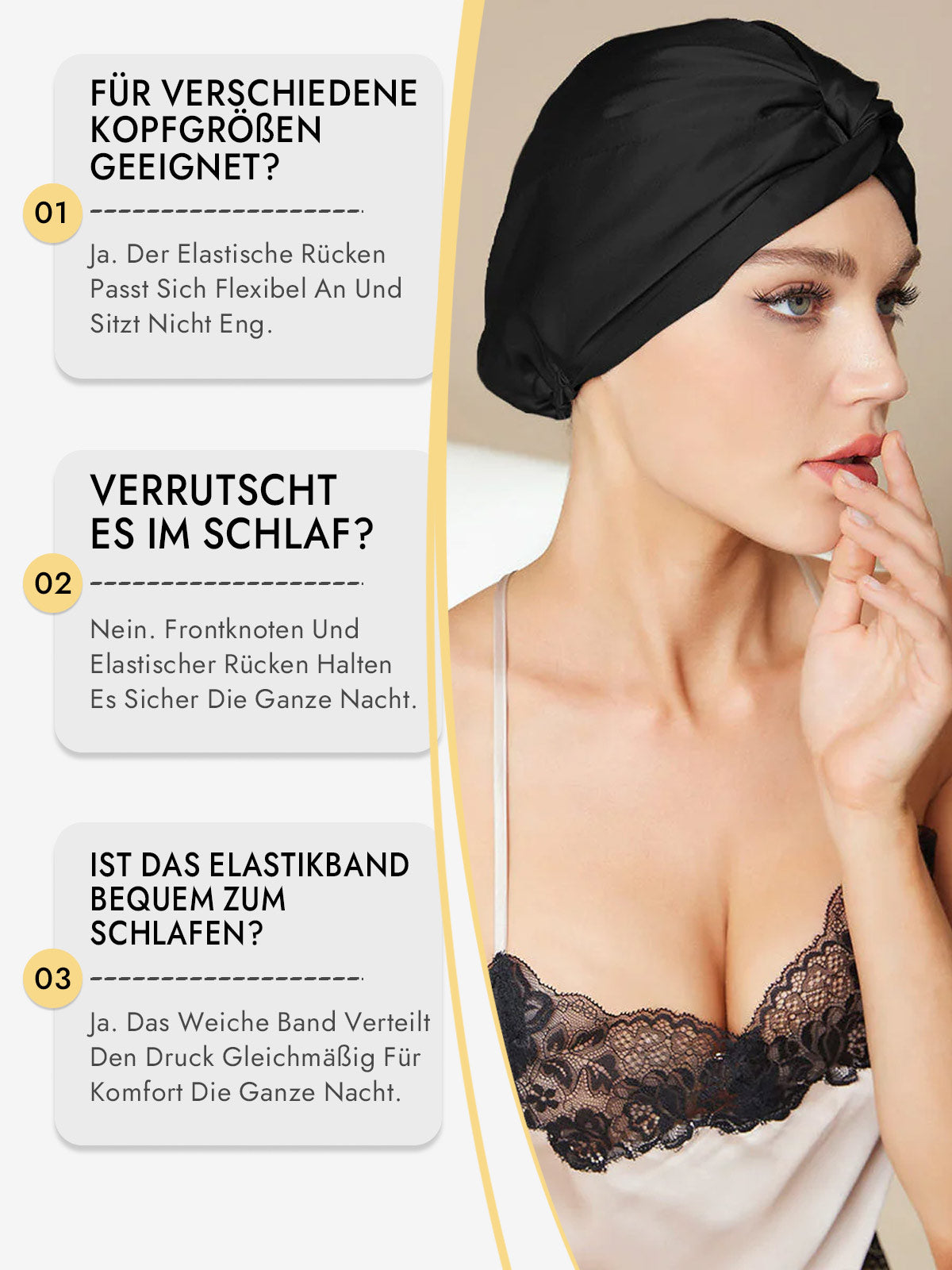 [Schwarz] SilkSilky-DE Schlafmützen 008